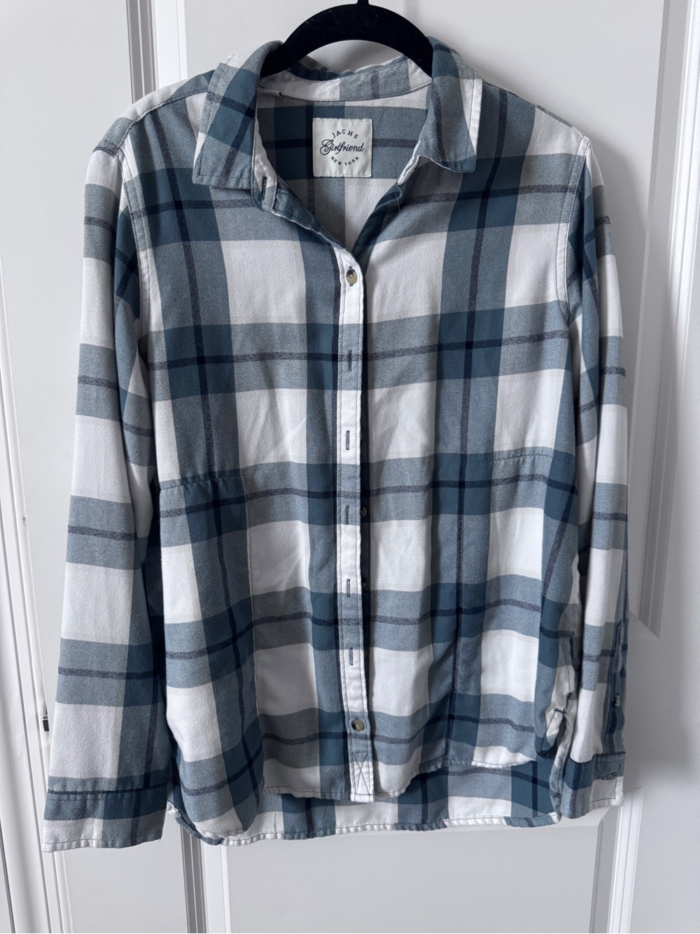 Jachs Girlfriend Blue & White Plaid Shirt-Small Women’s